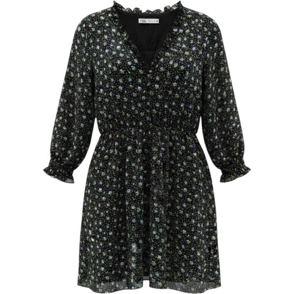 Zara Y2K Dark Floral Fairy Cottagecore Babydoll Tunic Size L Prairie